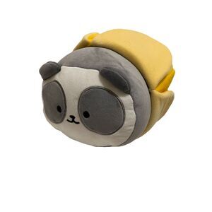 Anirollz Pandaroll Plush in Banana Removable Outfit Round 13" Yellow Gray
